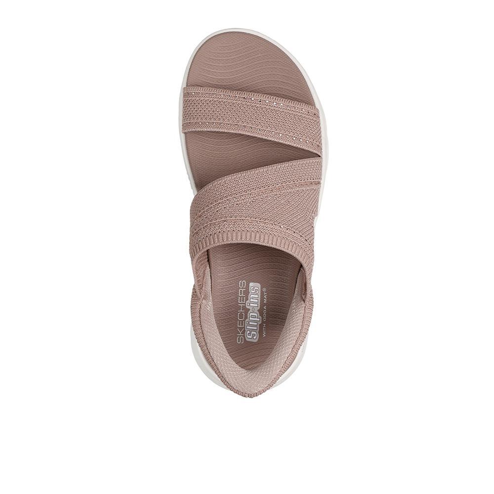 Sandalias Sckechers Mujer Slip-ins: GO WALK Flex Sandal - Belle Taupe 3/4