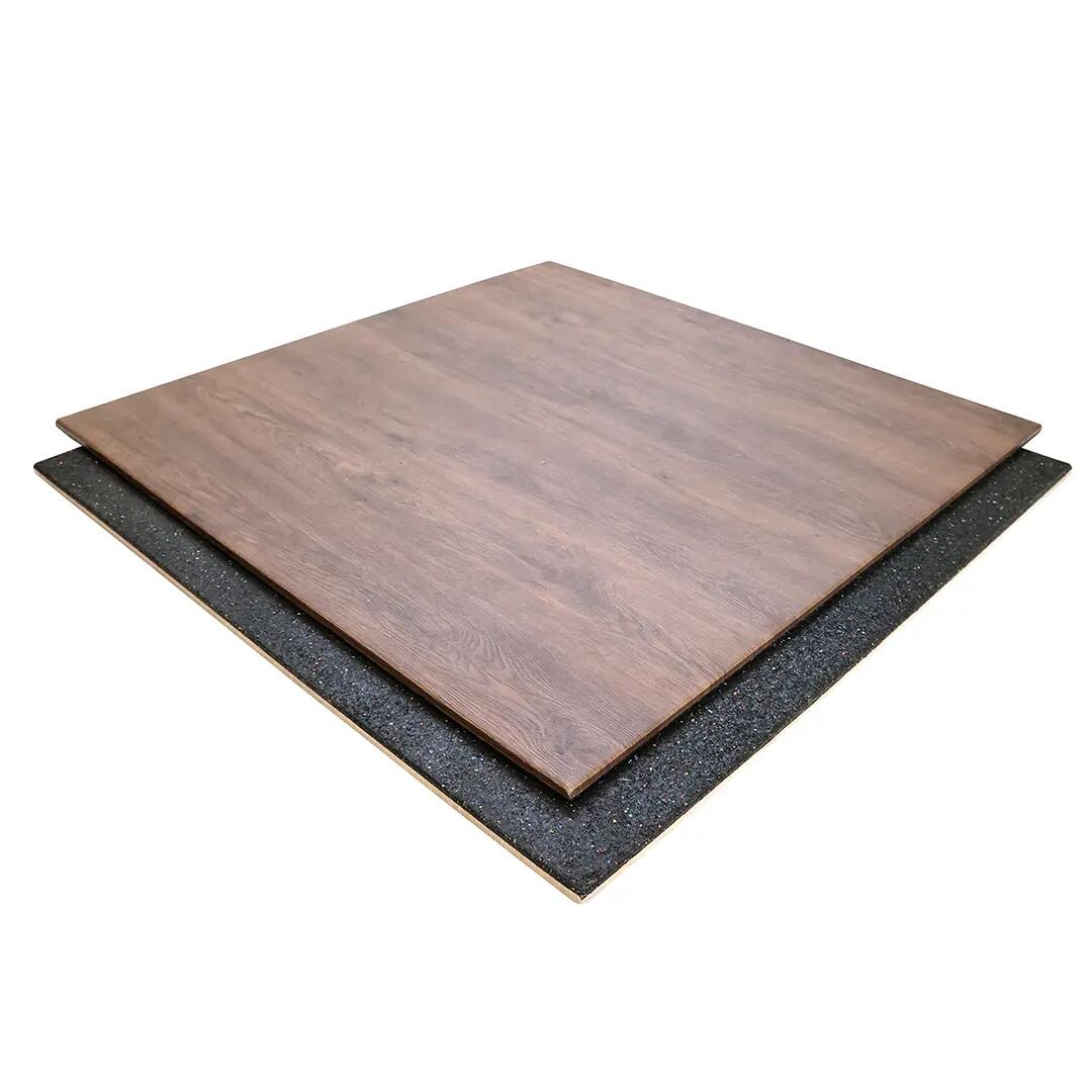 Sportvloer tegel houtlook - Walnut - 100x100 cm - 15 mm 3/7