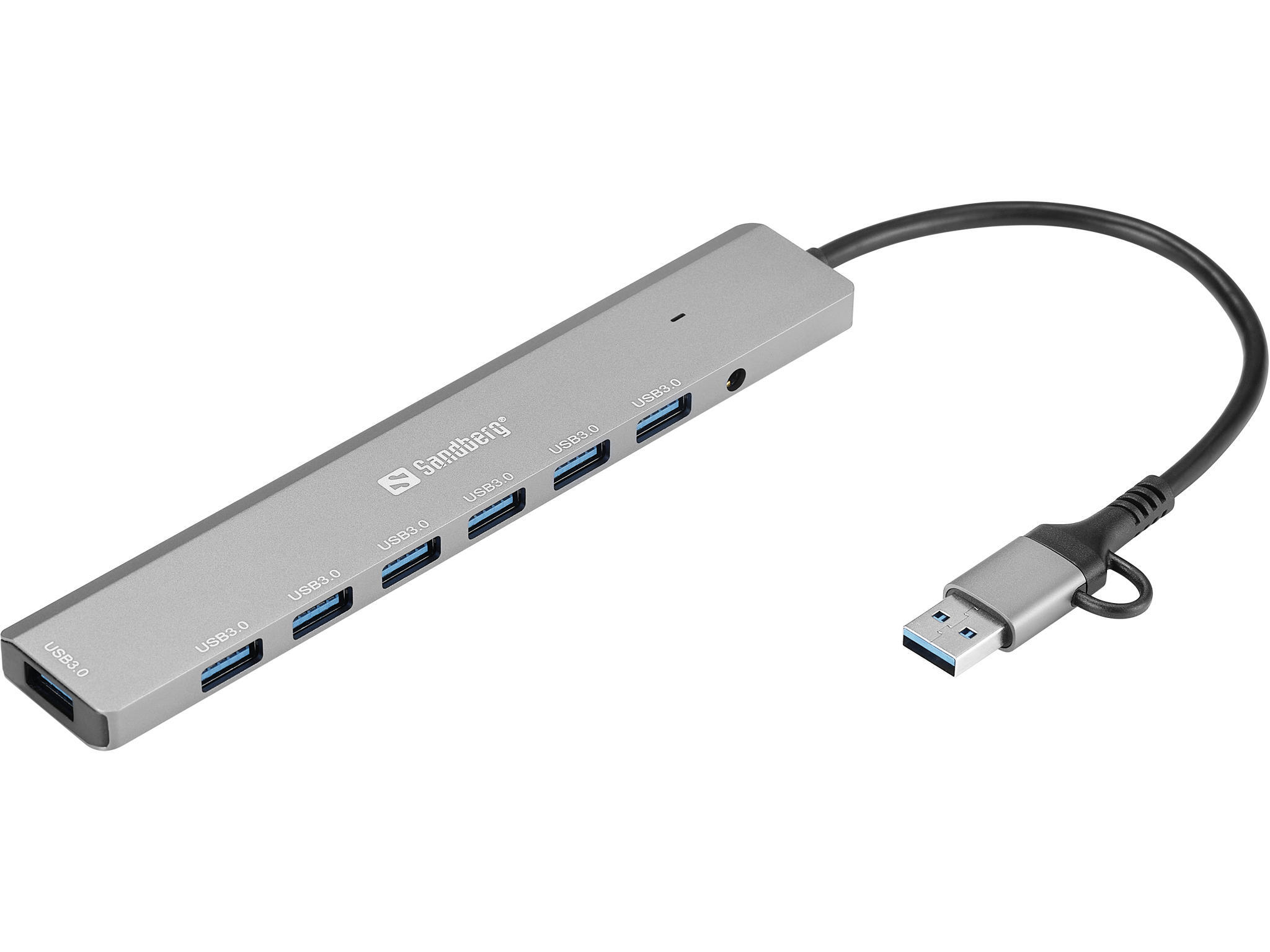 Hub SANDBERG USB-C/USB-A com 7x USB 3.0 2/3