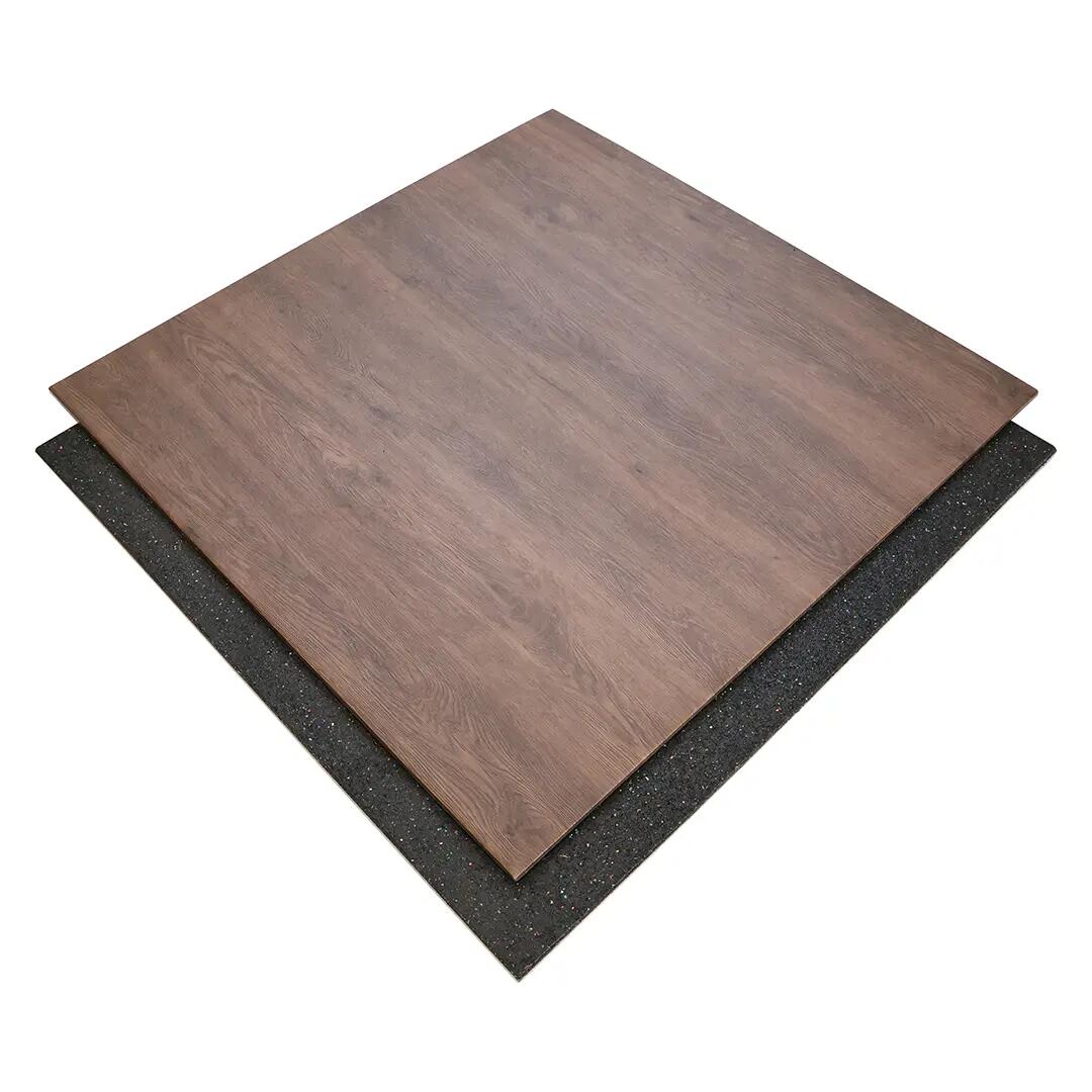 Sportvloer tegel houtlook - Walnut - 100x100 cm - 15 mm 5/7