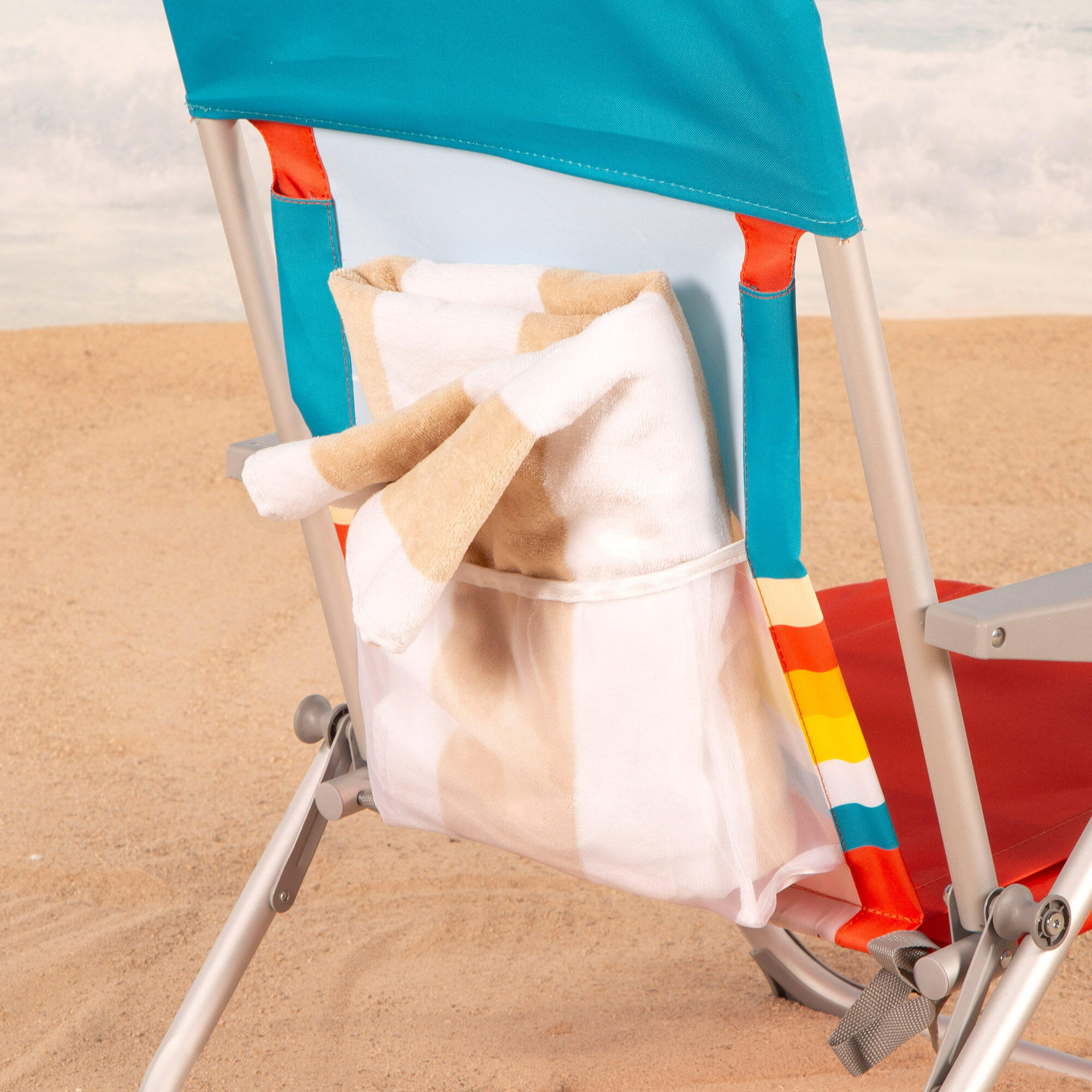 Aktive Cadeira de praia multifuncional 50x60x85 cm multicolorida com bolsos 6/7