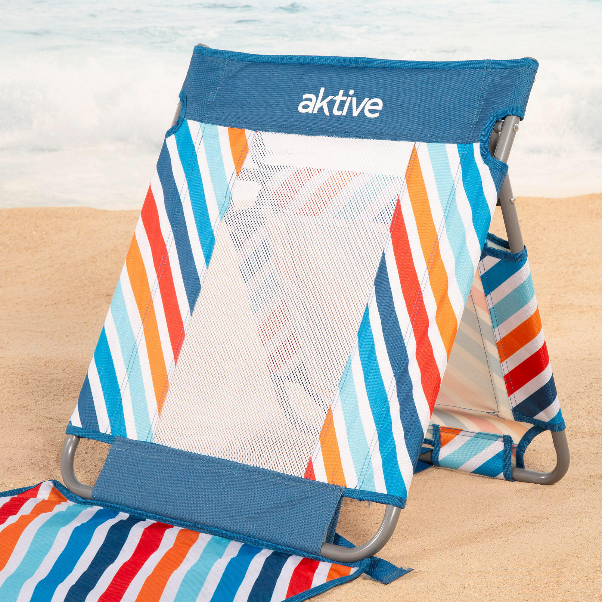 Aktive Tapete de praia reclinável multicolorido com cooler 7/7