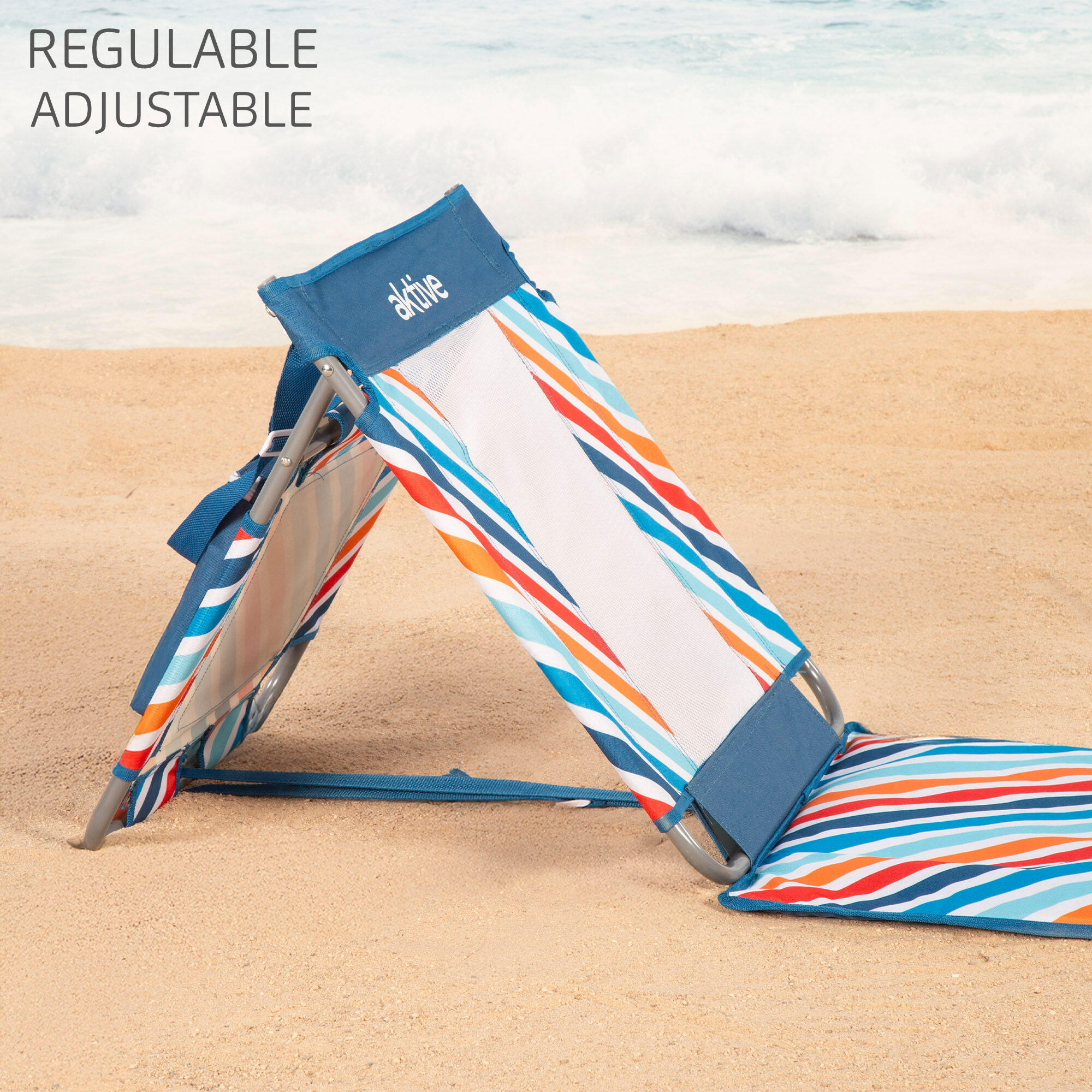 Aktive Tapete de praia reclinável multicolorido com cooler 6/7