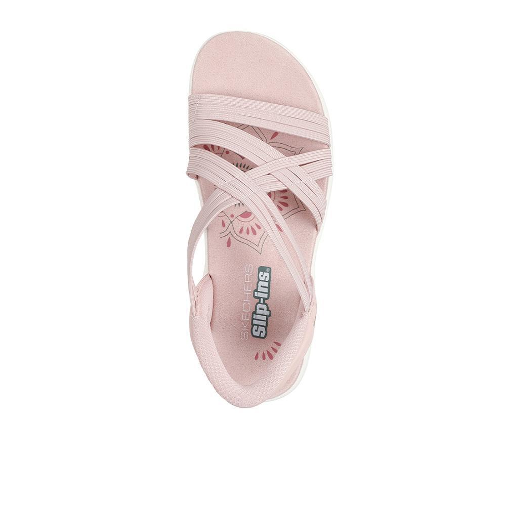 Sandalias Sckechers Mujer Slip-ins: Reggae Slim - Simply Stretchy! Rosa 3/4