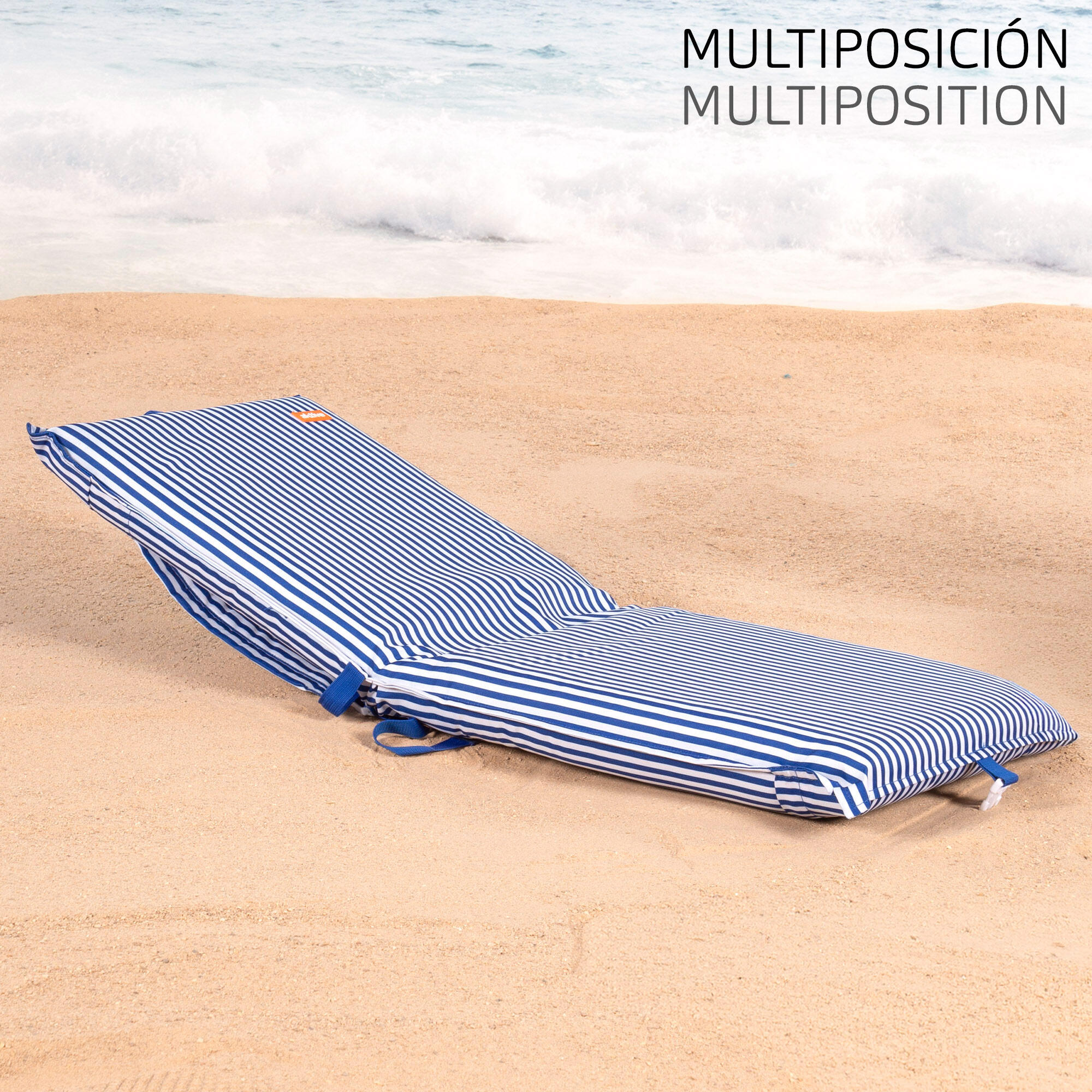 Aktive Cadeira de praia dobrável 40x48x56 cm com listras náuticas 5/7