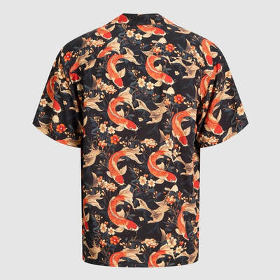 Jack & jones tokyo resort ss overhemd oranje