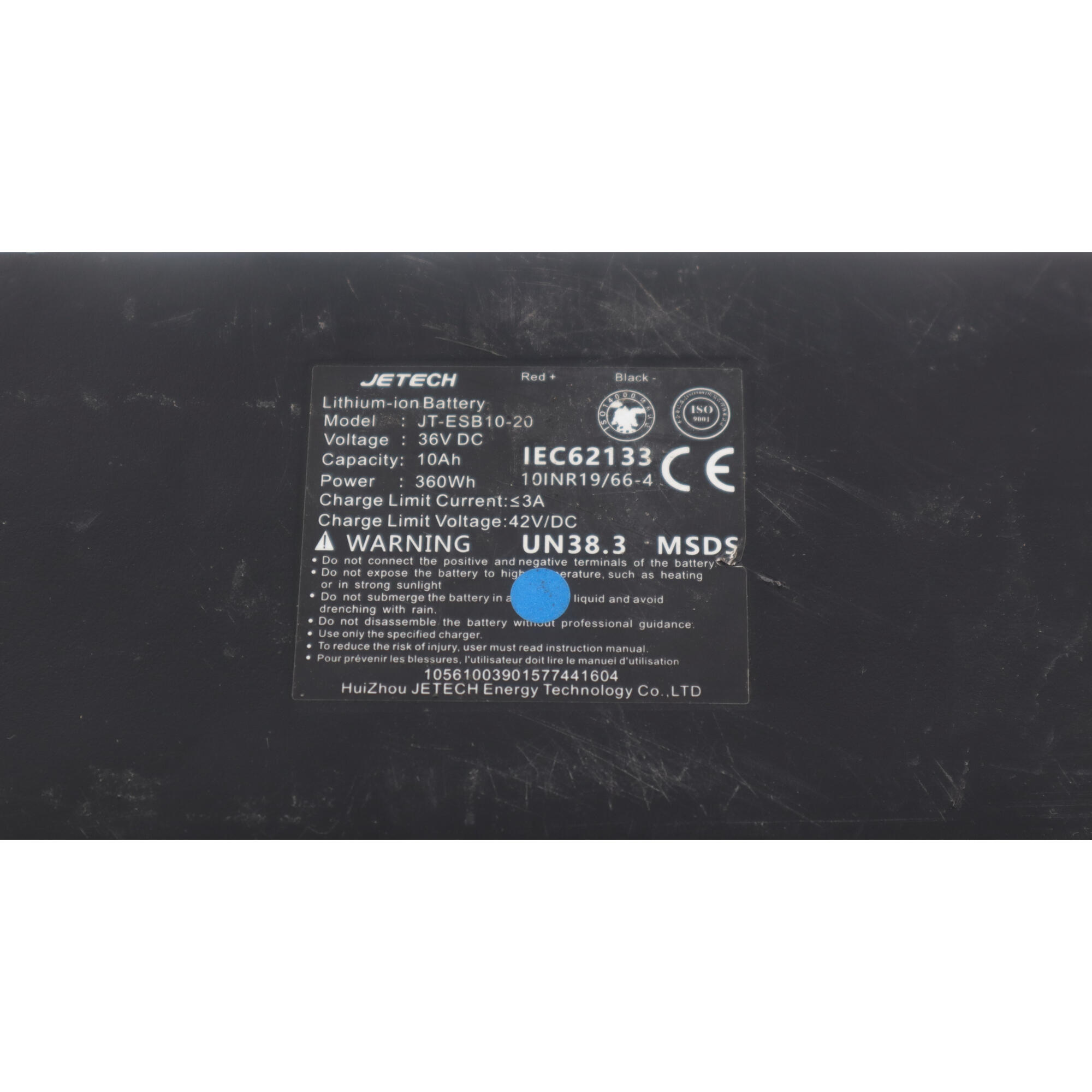 BATERIA 36V/ 10AH 100S/350CT 4/4
