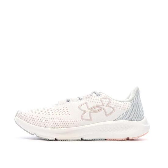 Chaussures de Running Blanches/Bleu/Rose Femme Under Armour Charged Pursuit