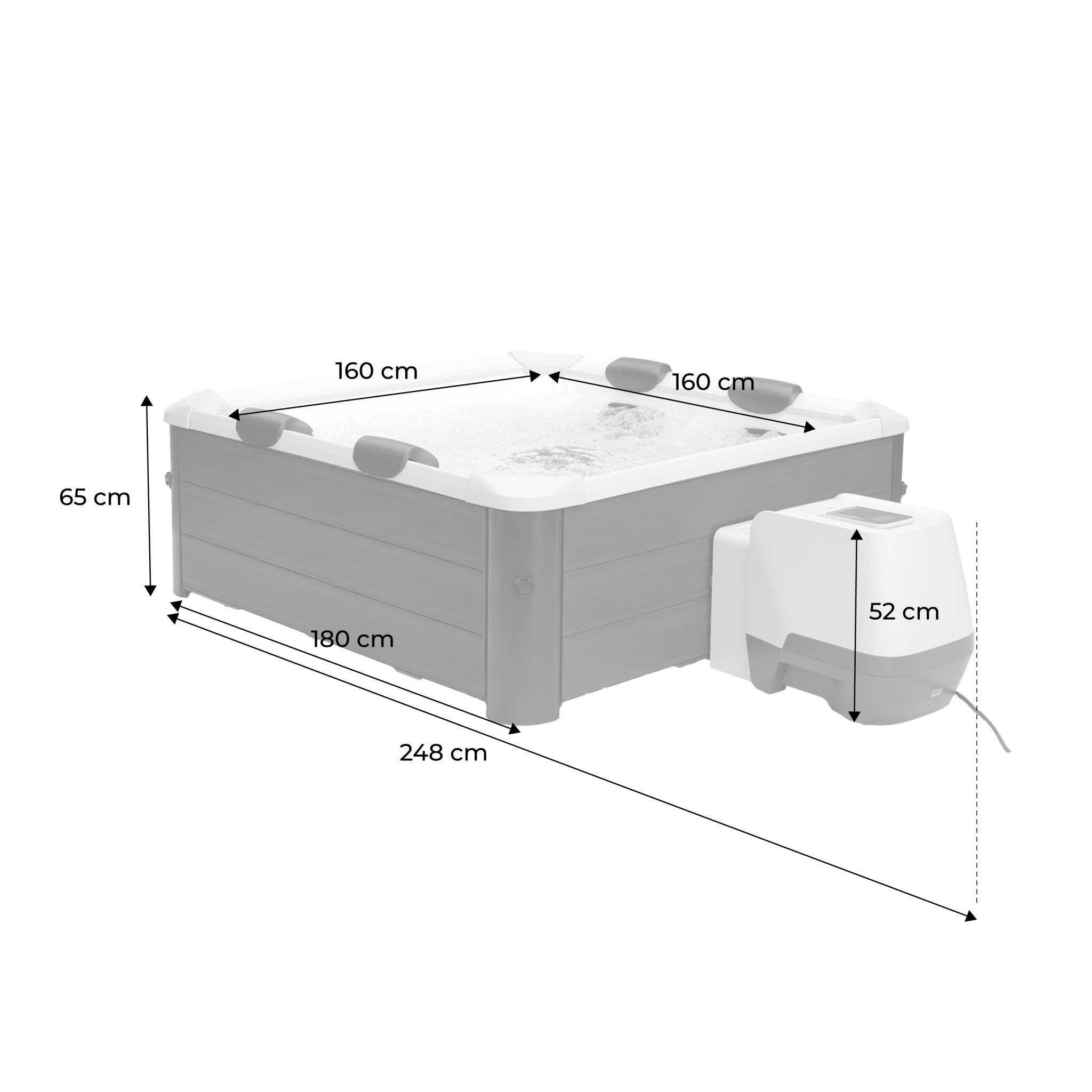 Spa rigide 6 personnes 180cm,  gris, 4 coussins, bâche incluse | sweeek 2/6