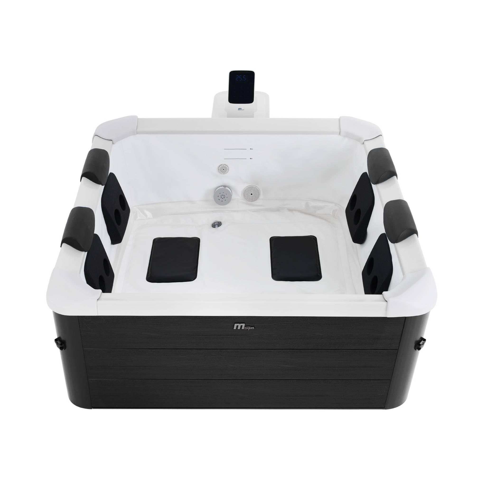 Spa rigide 6 personnes 180cm,  gris, 4 coussins, bâche incluse | sweeek 5/6