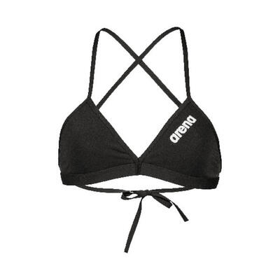 ARENA W Team Swim Top Tie Back Solid - nero/bianco