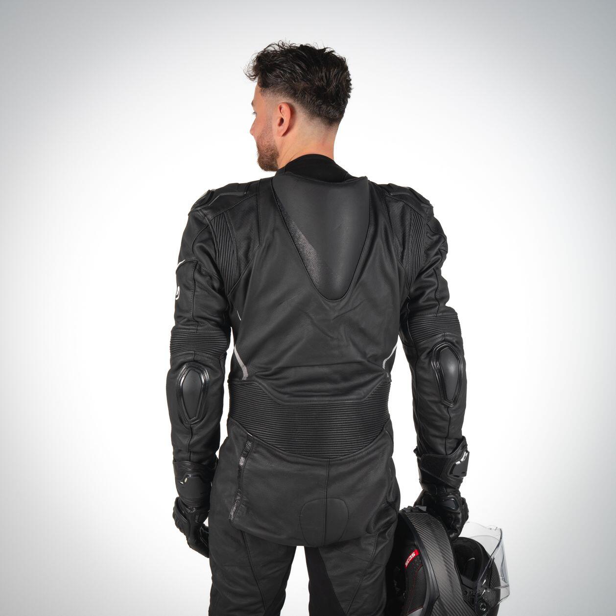 MOTOBLOUZ CARL Combinaison Moto Cuir Homme, Ventilée, AA, 2XL 5/7
