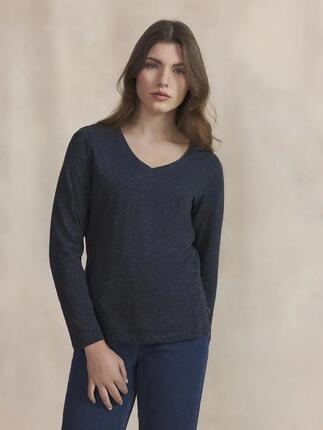 T-shirt - Sport - Femme - Manches longues, col V - ADINALON - Sapin
