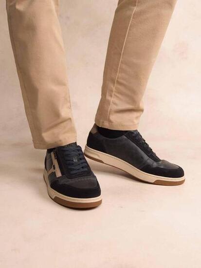Baskets - sport - homme - zippées - THEOZIP - bleu marine