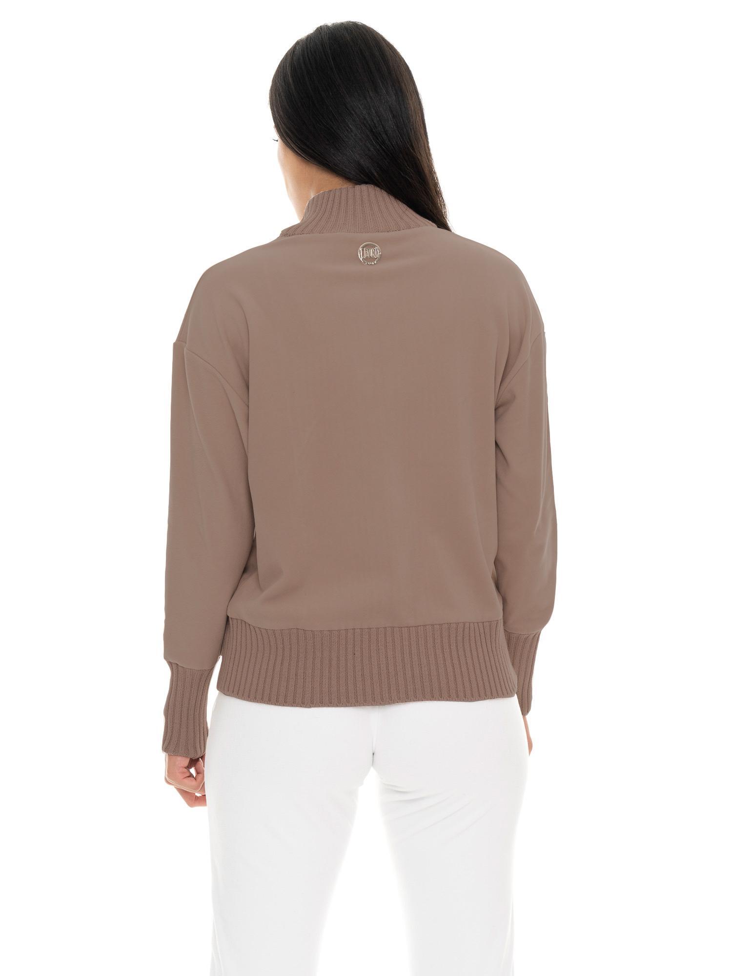 Leone 1947 Warm Touch dameswintertrui met ritssluiting en gebreide inzetstukken 4/7