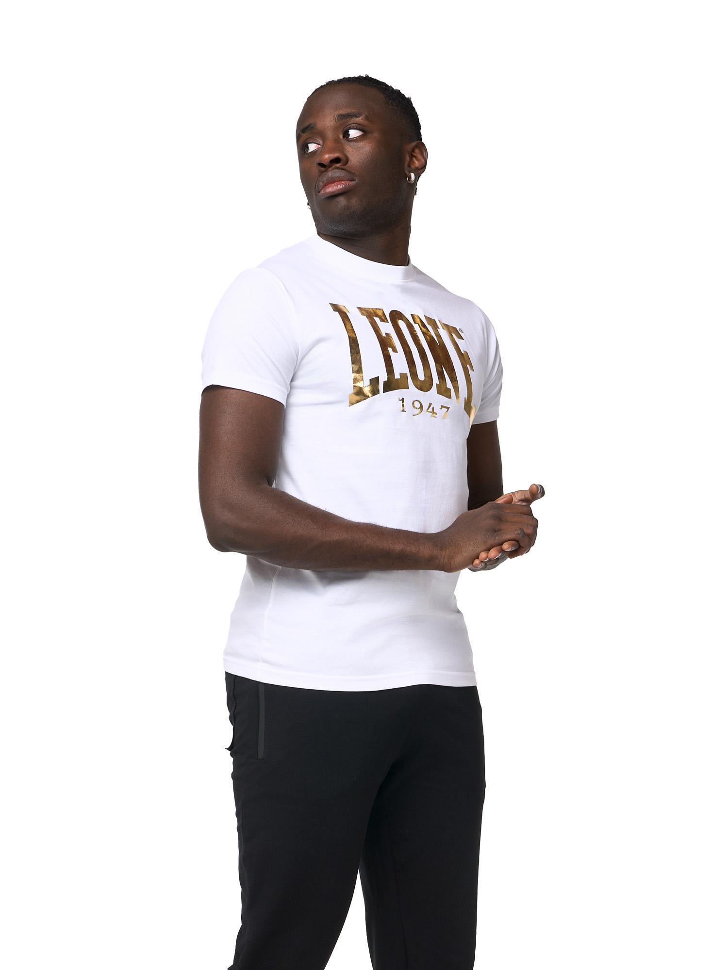 Leone New Gold-logo heren-T-shirt met korte mouwen 3/6