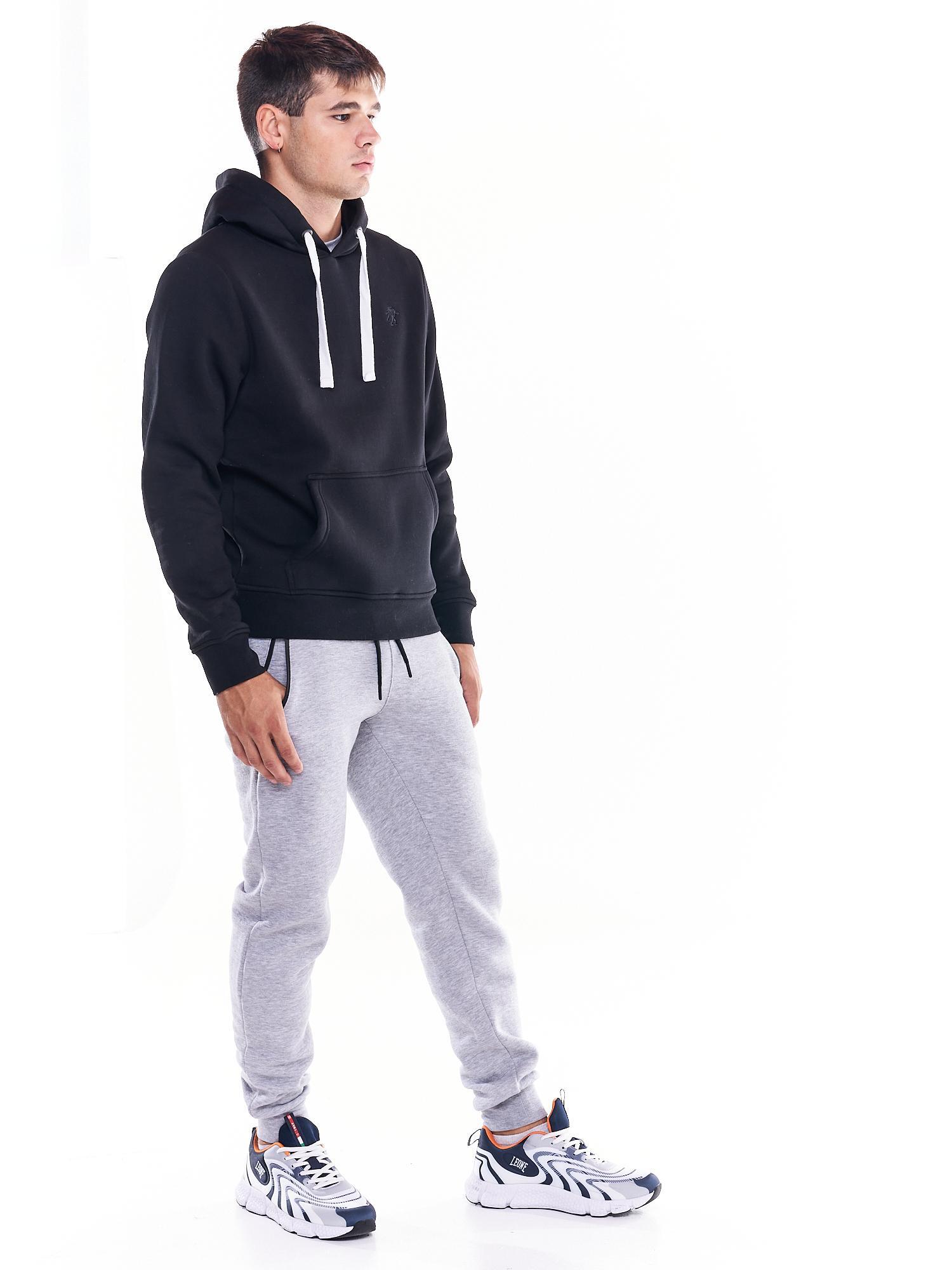 Felpa da uomo cappuccio e tascone icona leone Soft Basic 3/6
