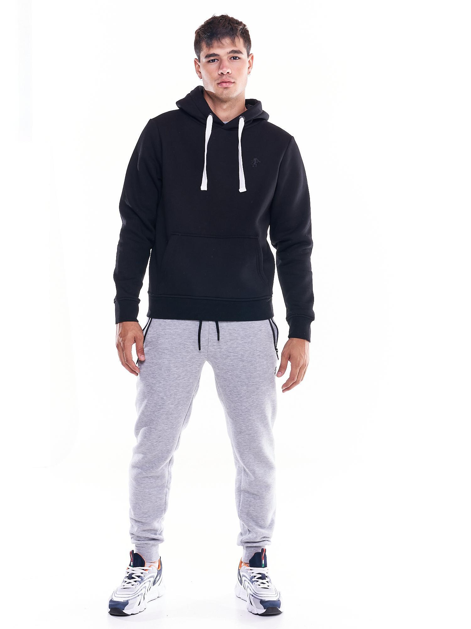 Felpa da uomo cappuccio e tascone icona leone Soft Basic 2/6