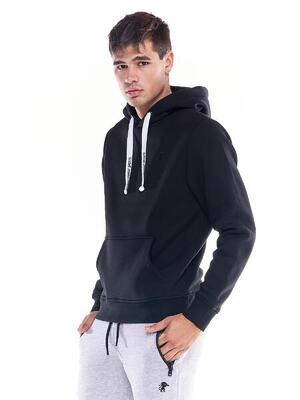 Zacht basic sweatshirt met capuchon en leeuwicoon en grote zak