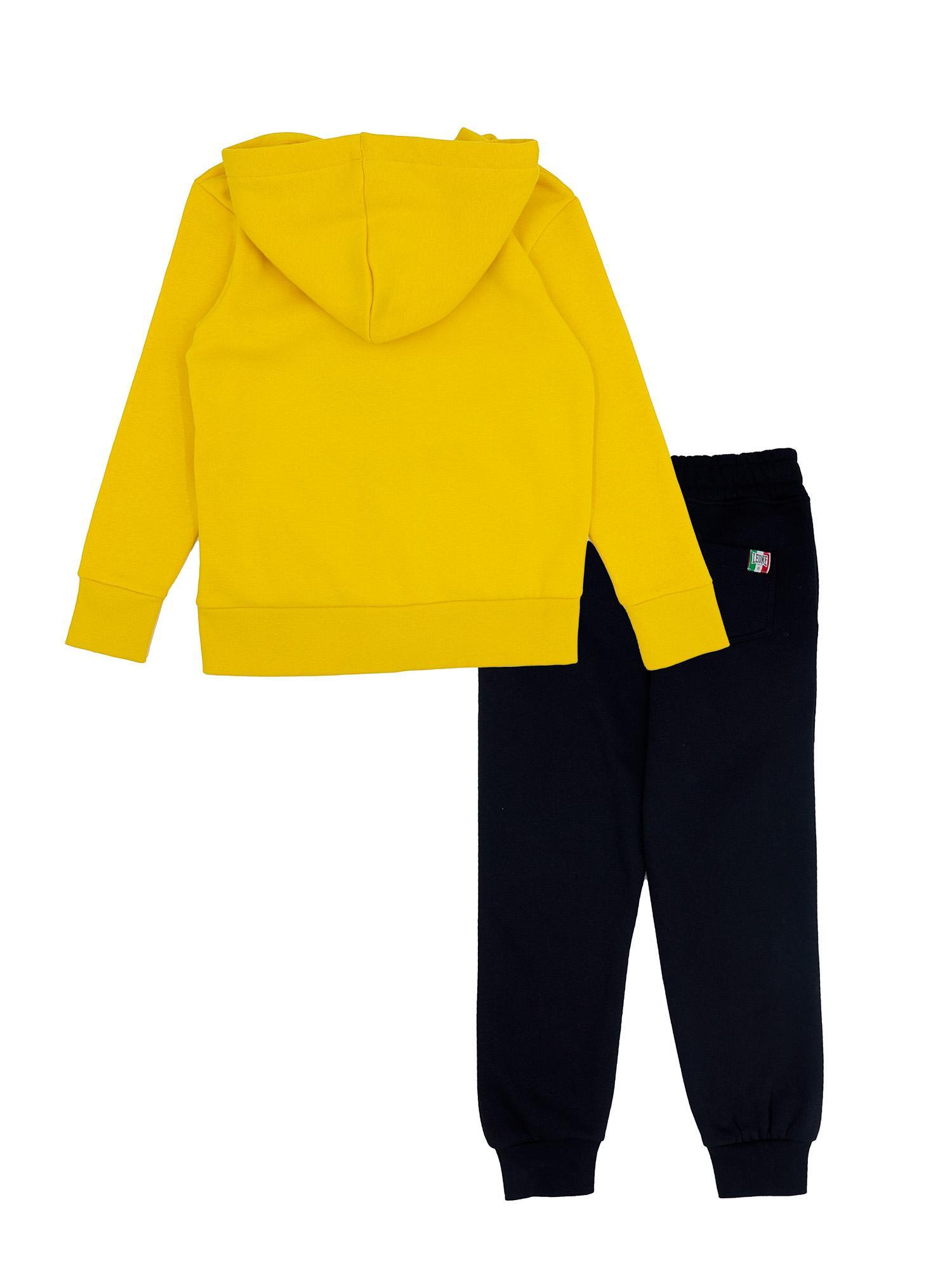 Leone 1947 Apparel kindertrainingspak hoodie grijs met ritssluiting 2/2