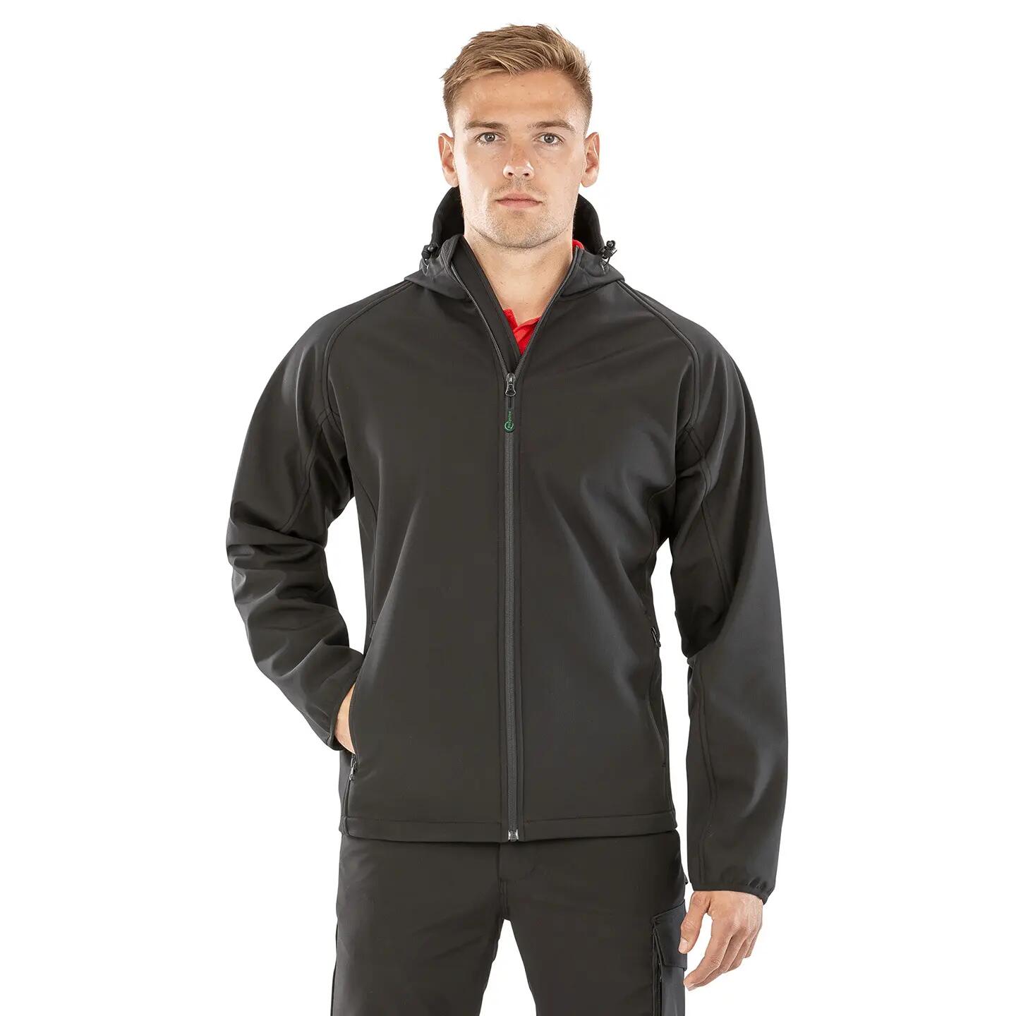 Gerecycled 3-laags waterdicht jack met capuchon Result softshell 3/3