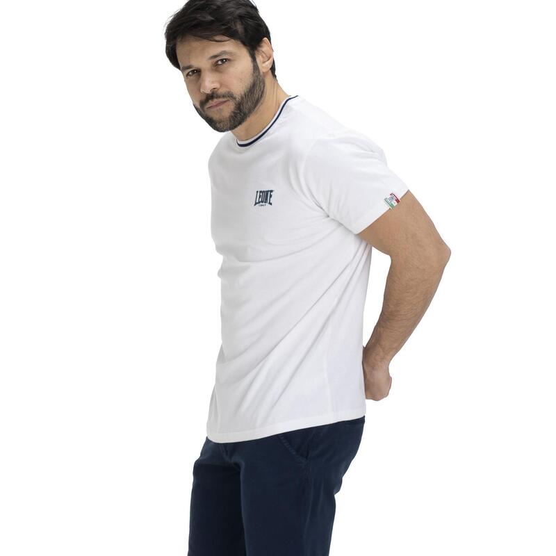Tricou bărbătesc cu guler rotund și imprimeu simplu