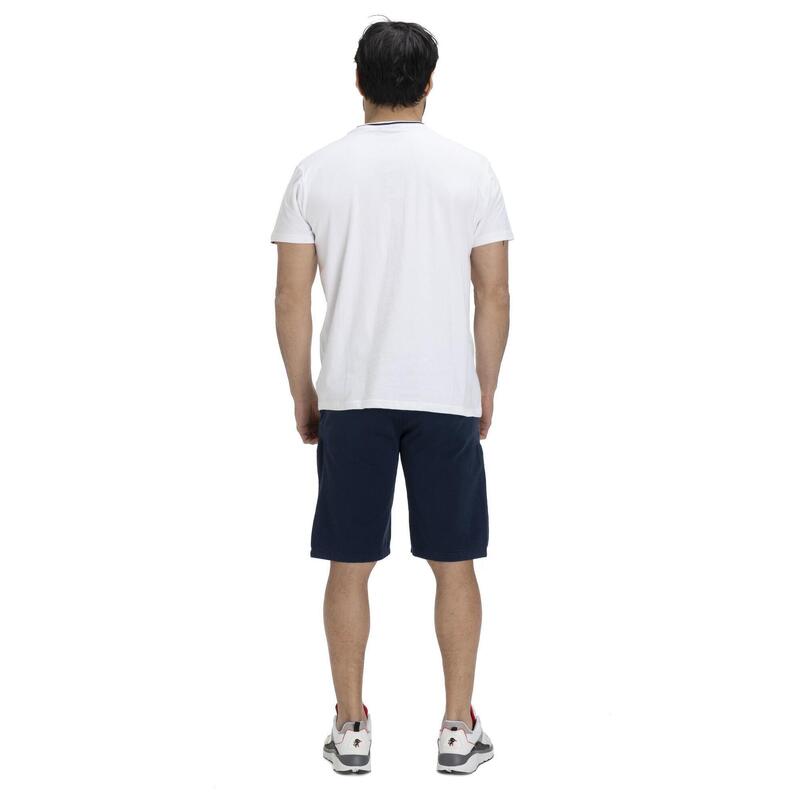 Tricou bărbătesc cu guler rotund și imprimeu simplu