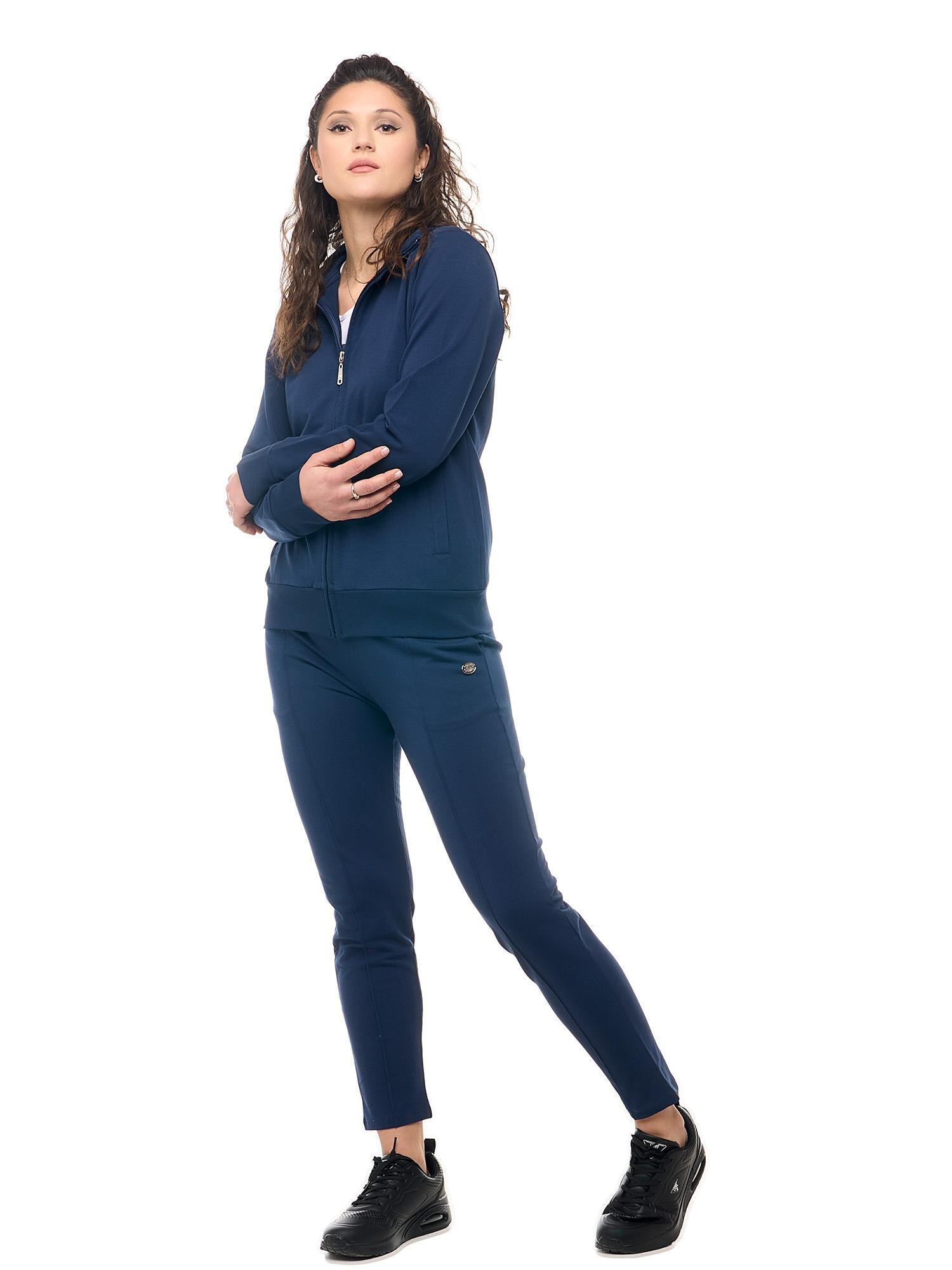 Felpa con colletto e zip da donna non felpata Leone Basic 2/8