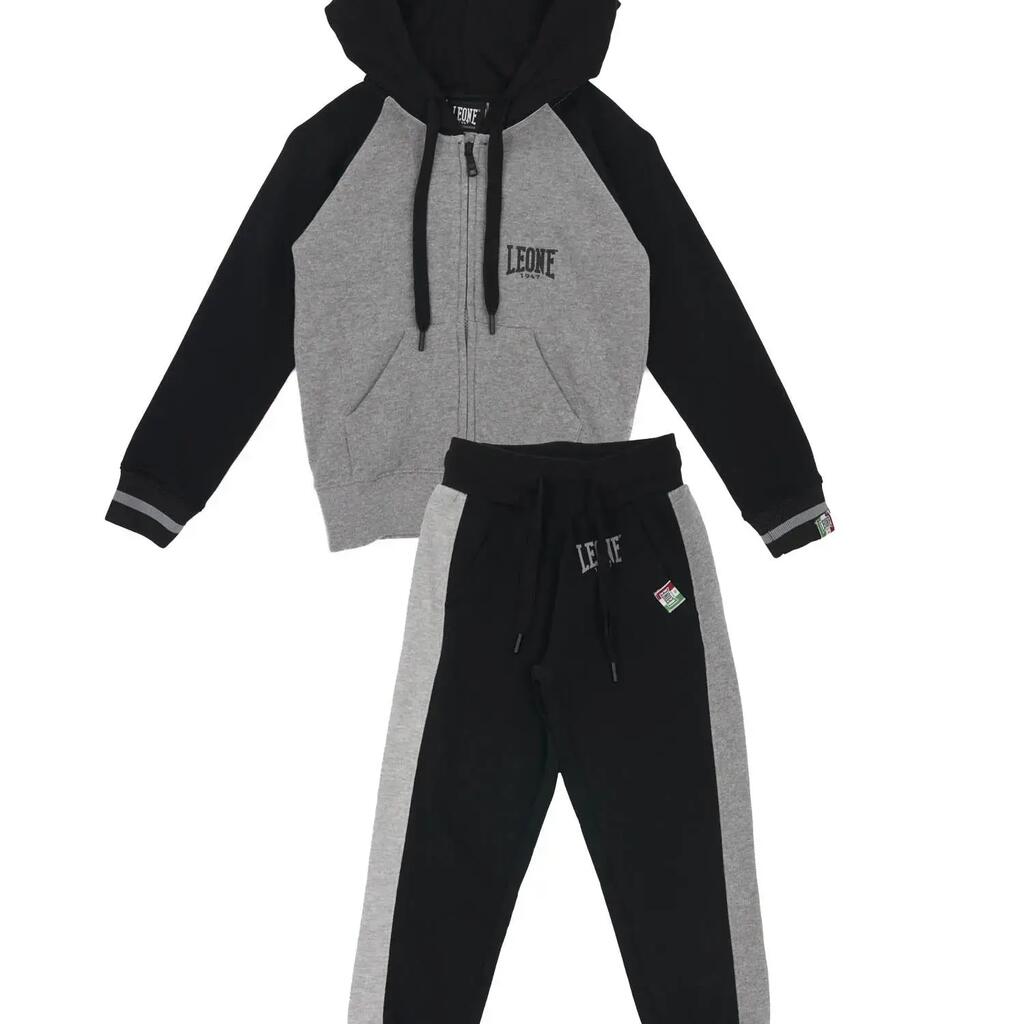 Children's tracksuit, hood, full zip and small Basic logo