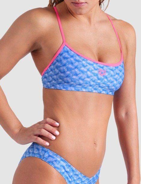 Costume da bagno 2 pezzi da donna Arena New Monogram Blue 3/5