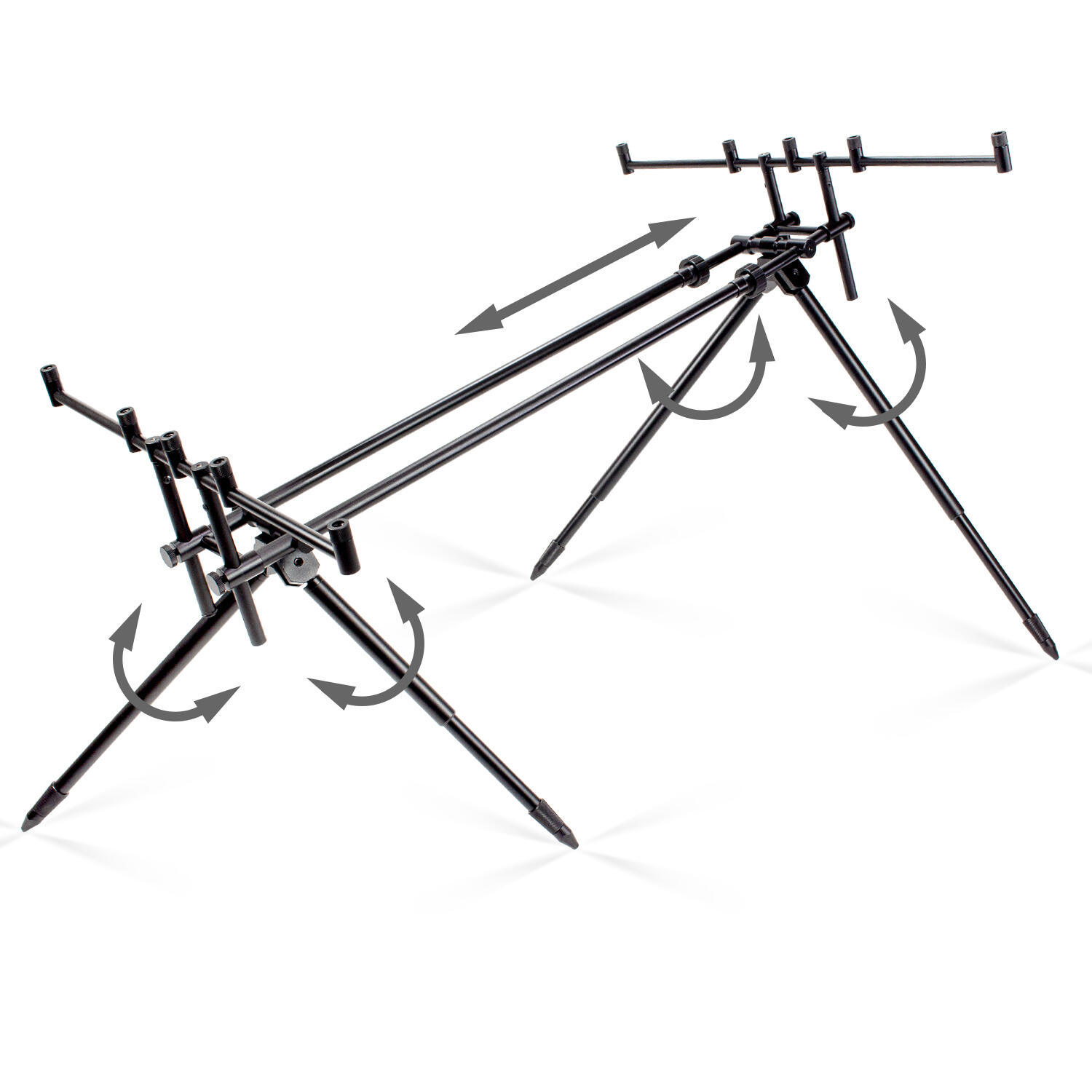 Rod Pod Aluminium für 5 Angelruten mit Transporttasche 6/7