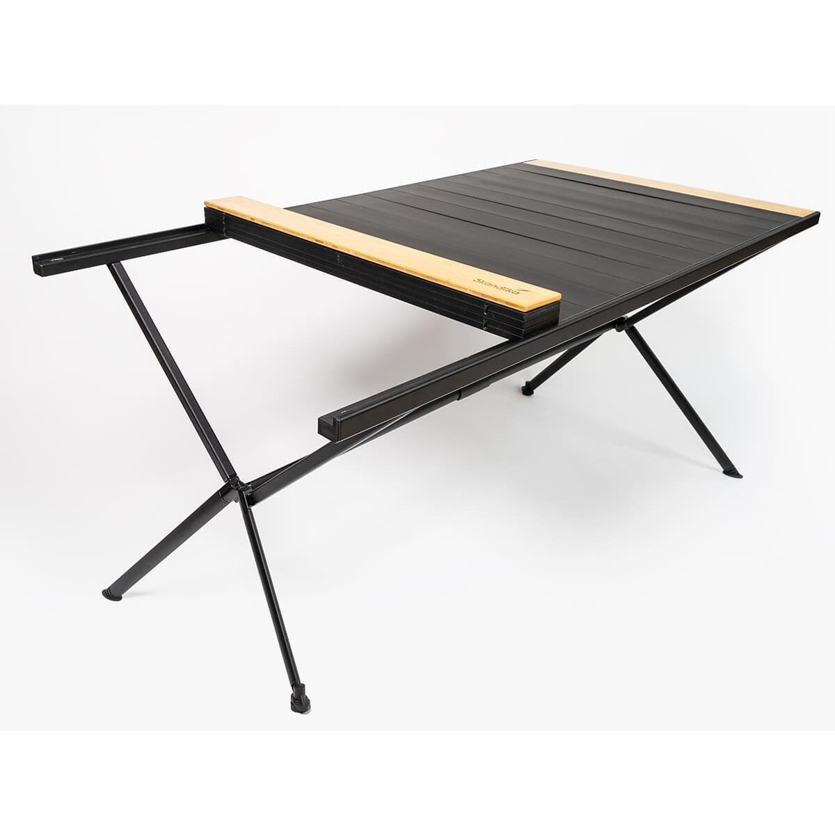 Campingtafel Tivaro - van aluminium met houten blad voor 6 personen - opvouwbaar 5/7