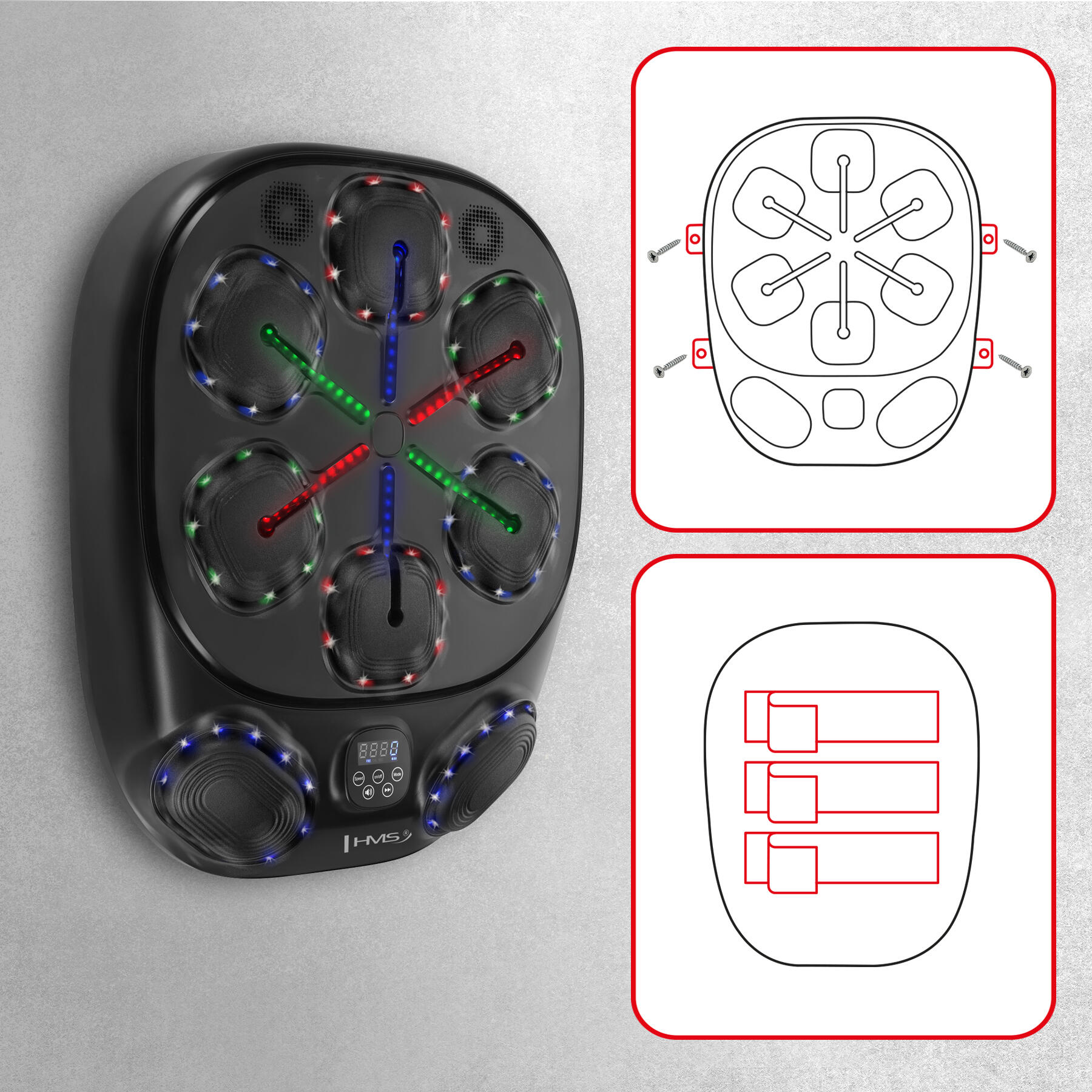 Tarcza bokserska elektroniczna smart LED trening refleksu boks MMA HMS TB10 5/7