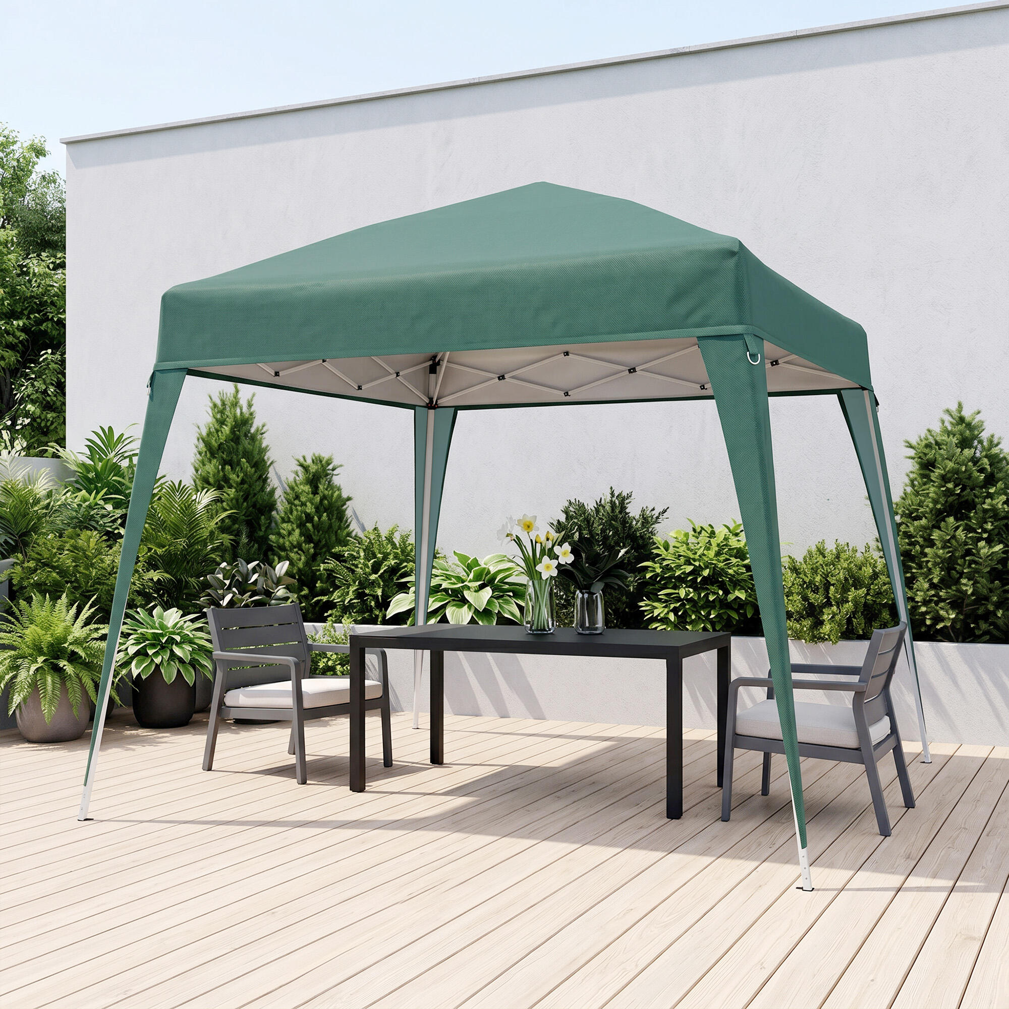 Carpa Plegable Outsunny 240x240x250 cm Verde 7/7