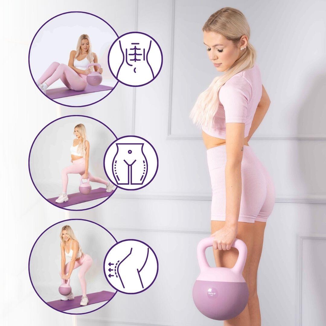 Kettlebell hantla do ćwiczeń fitness odważnik kulowy ciężar do treningu DrFit 4/7