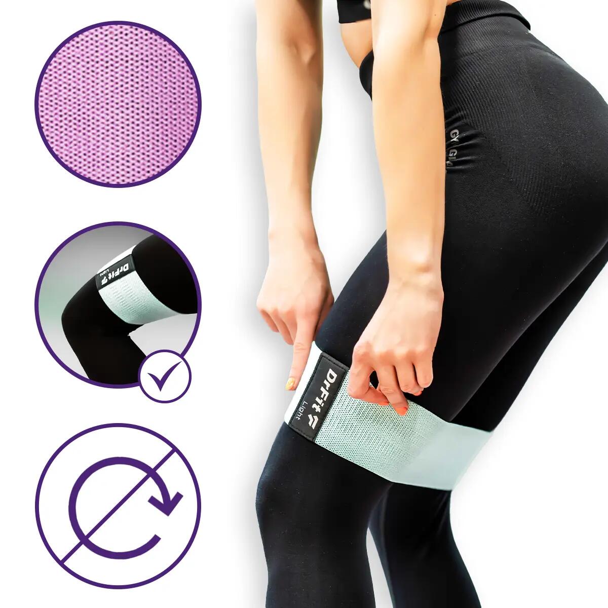 Gumy oporowe do treningu ud i bioder zestaw 3 gum DrFit 4/7