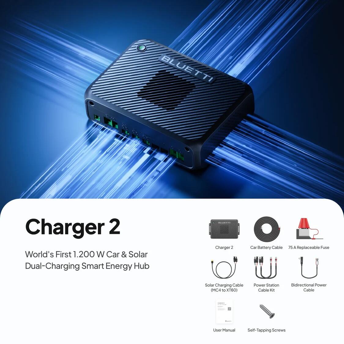 CHARGER 2 Voiture et Solaire Tout-en-un pour Camping et Aventures en Plein Air 2/7
