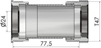 Elvedes Thread Fit T47A (Cervélo) crankstel voor Shimano 24 mm 2/2
