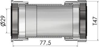 Boitier de Pédalier Elvedes Thread Fit T47A (Cervélo) pour Sram DUB 2/2