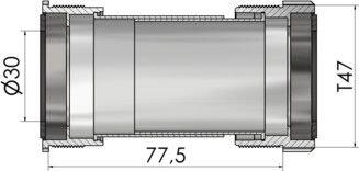 Boitier de Pédalier Elvedes Thread Fit T47A (Cervélo) IB30 pour Axe de 30mm 2/2