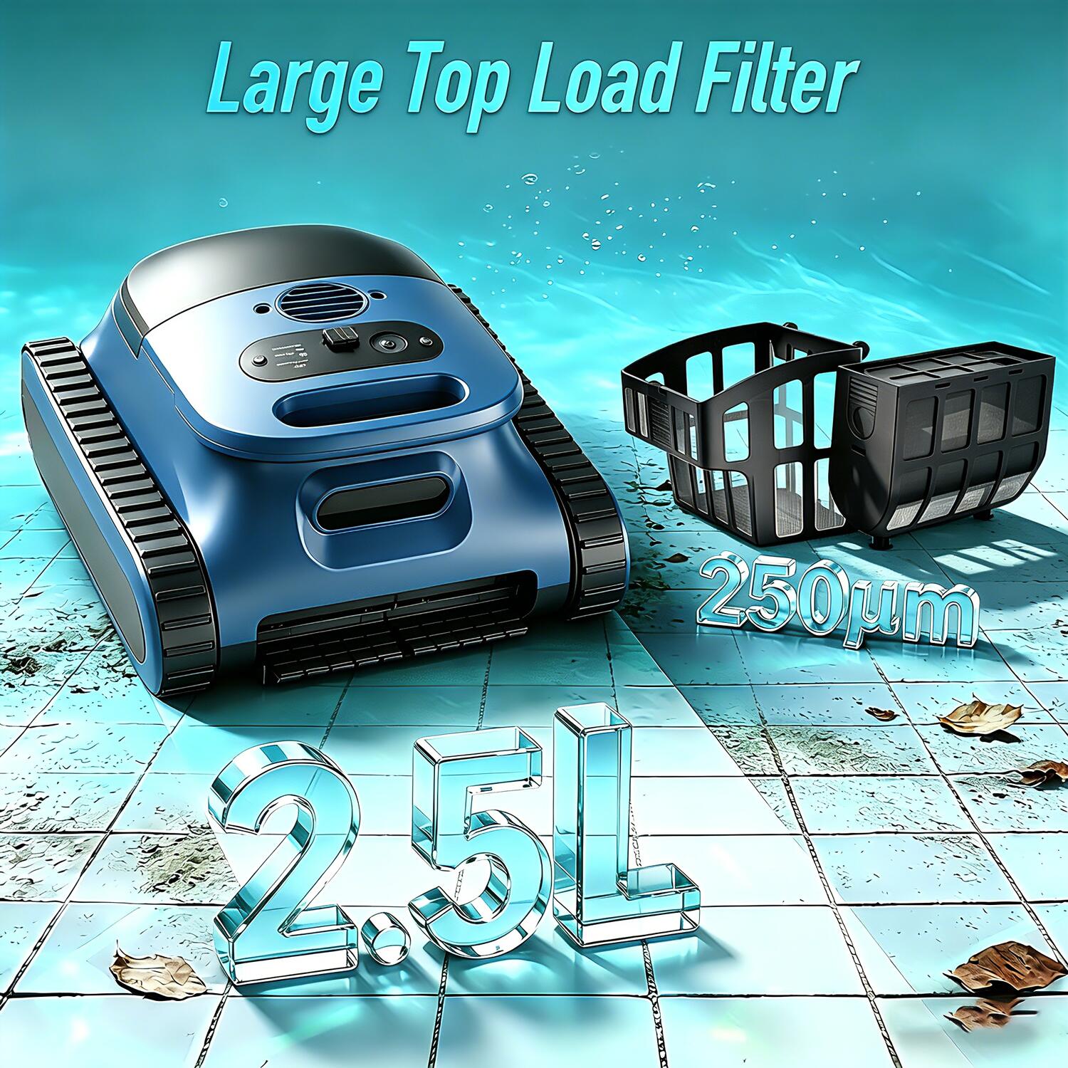 Robot zwembadreiniger voor bodem en wanden, U9, met APP 7/7