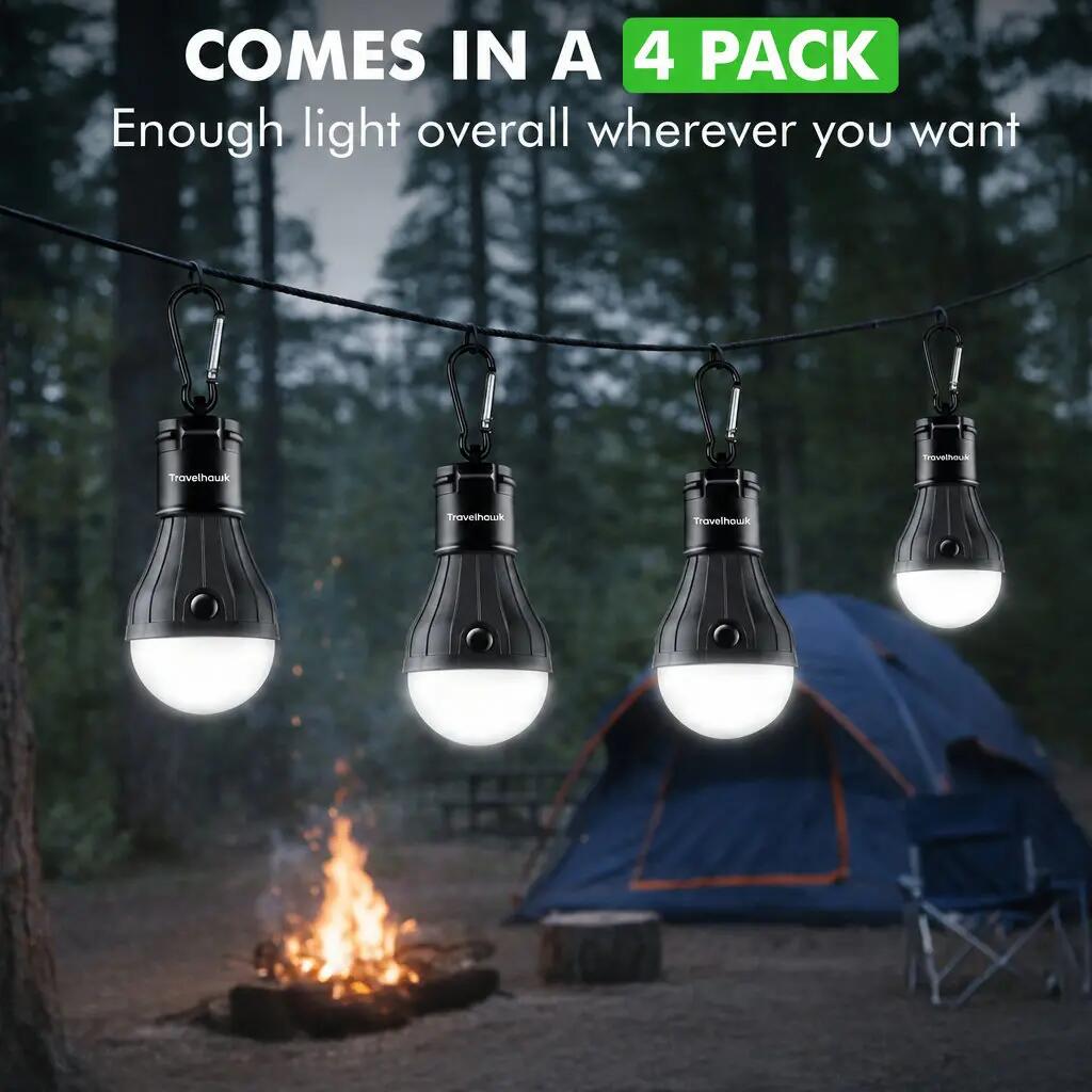 Campinglampen-Set, 4-teilig | Zeltlampe & Notbeleuchtung 6/6