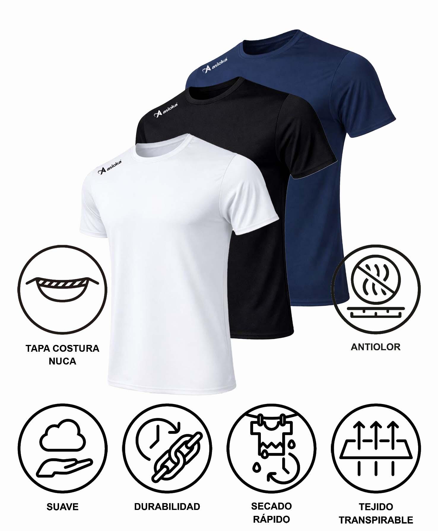 Lot de 2 t-shirts de sport Asioka PREMIUM pour homme. Polyester. 7/7