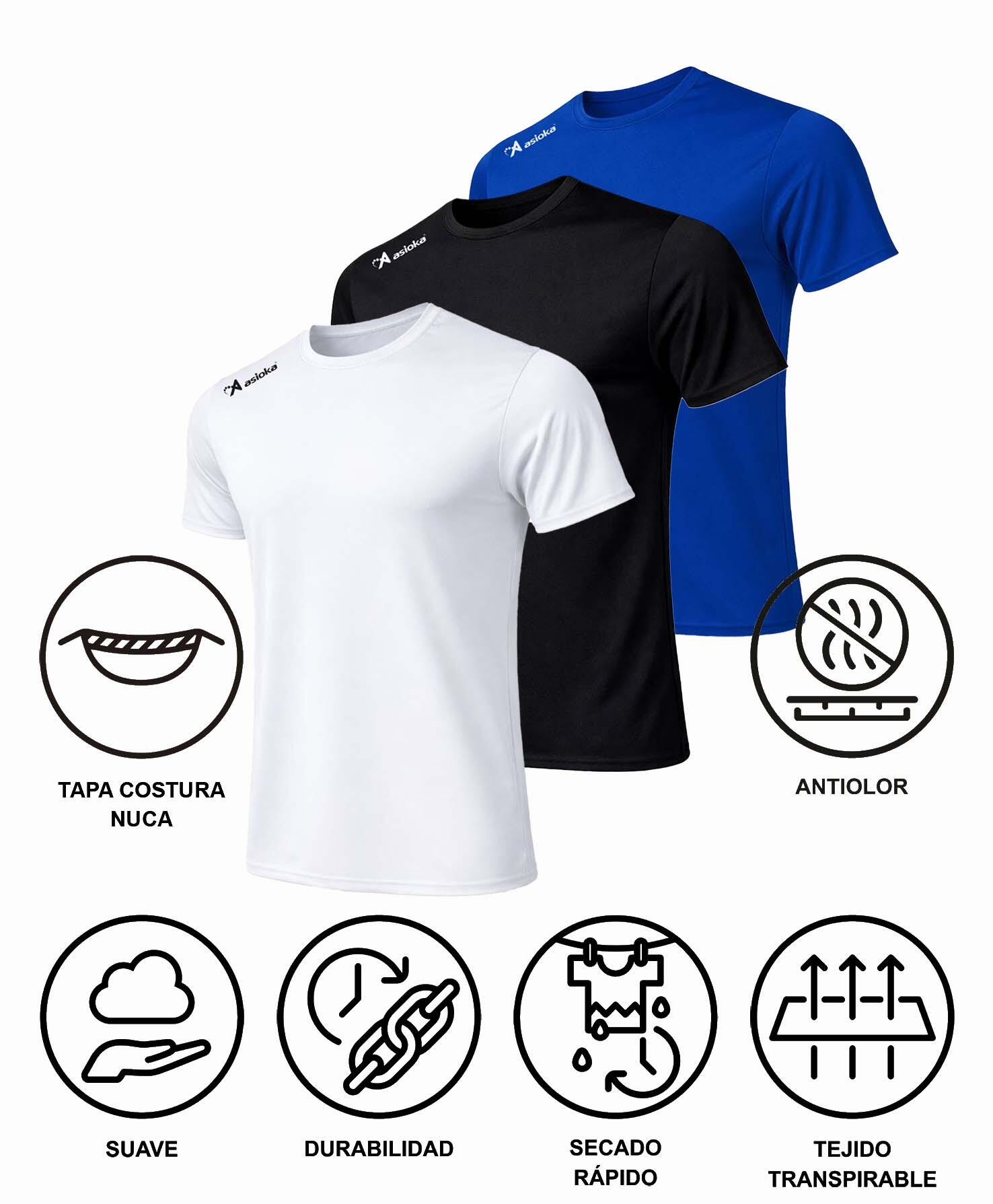 Lot de 2 t-shirts de sport Asioka PREMIUM pour homme. Polyester. 7/7