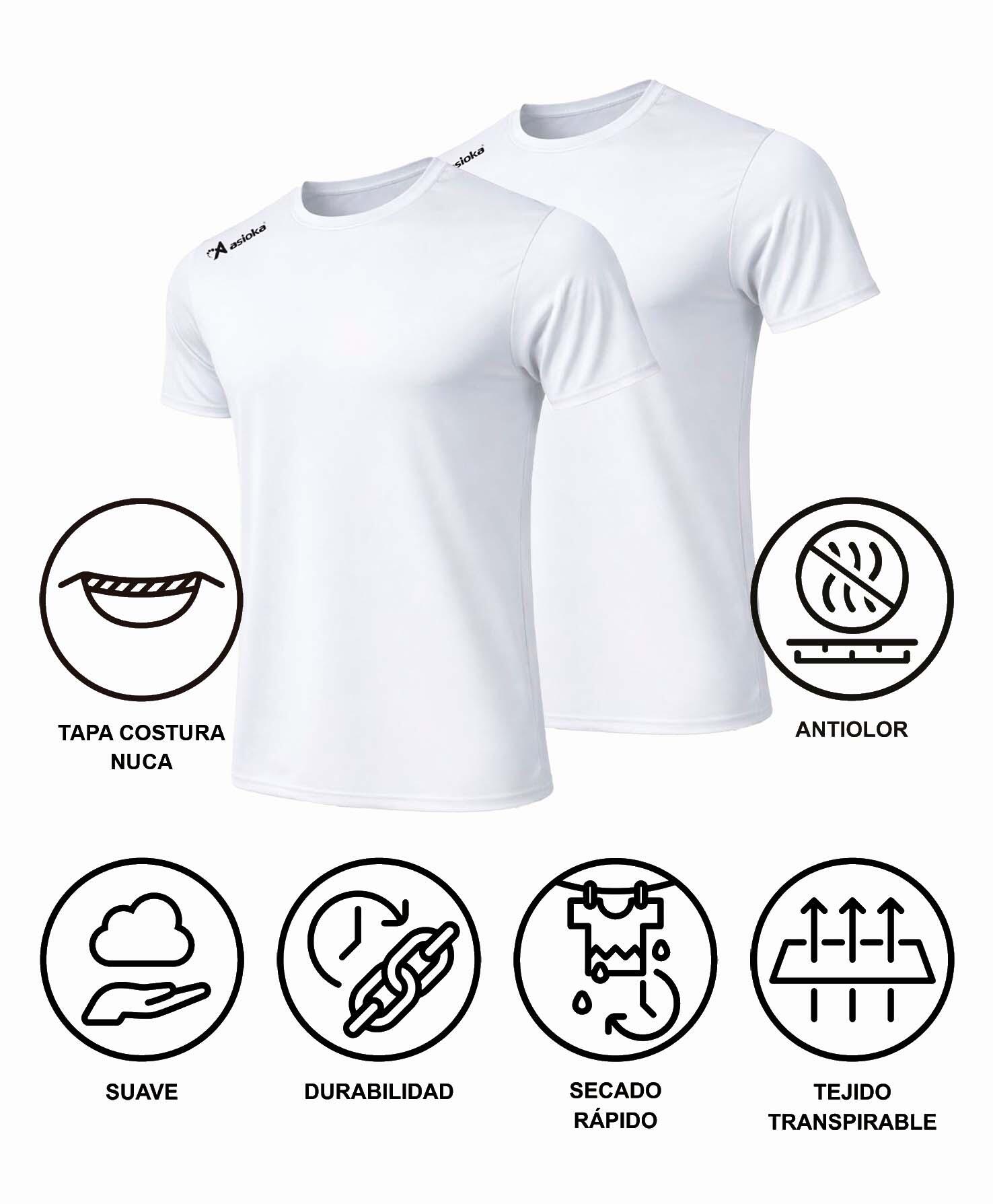Pack 2 camisetas deporte para hombre Asioka PREMIUM.Poliéster. 7/7