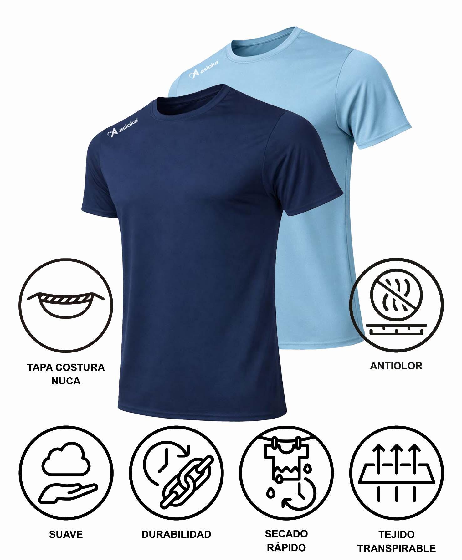 Pack 2 camisetas deporte para hombre Asioka PREMIUM.Poliéster. 6/6