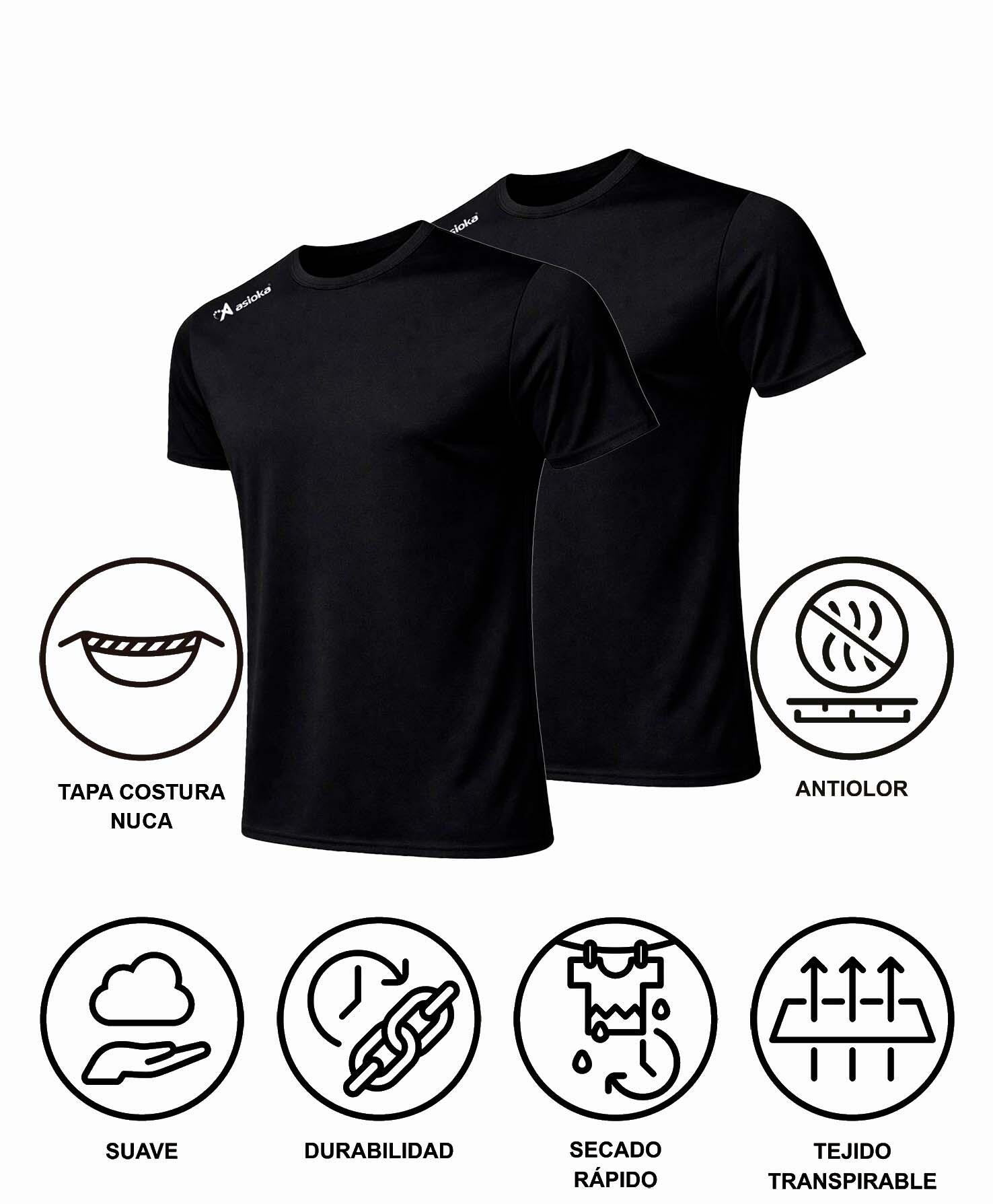 Pack 2 camisetas deporte para hombre Asioka PREMIUM.Poliéster. 6/6