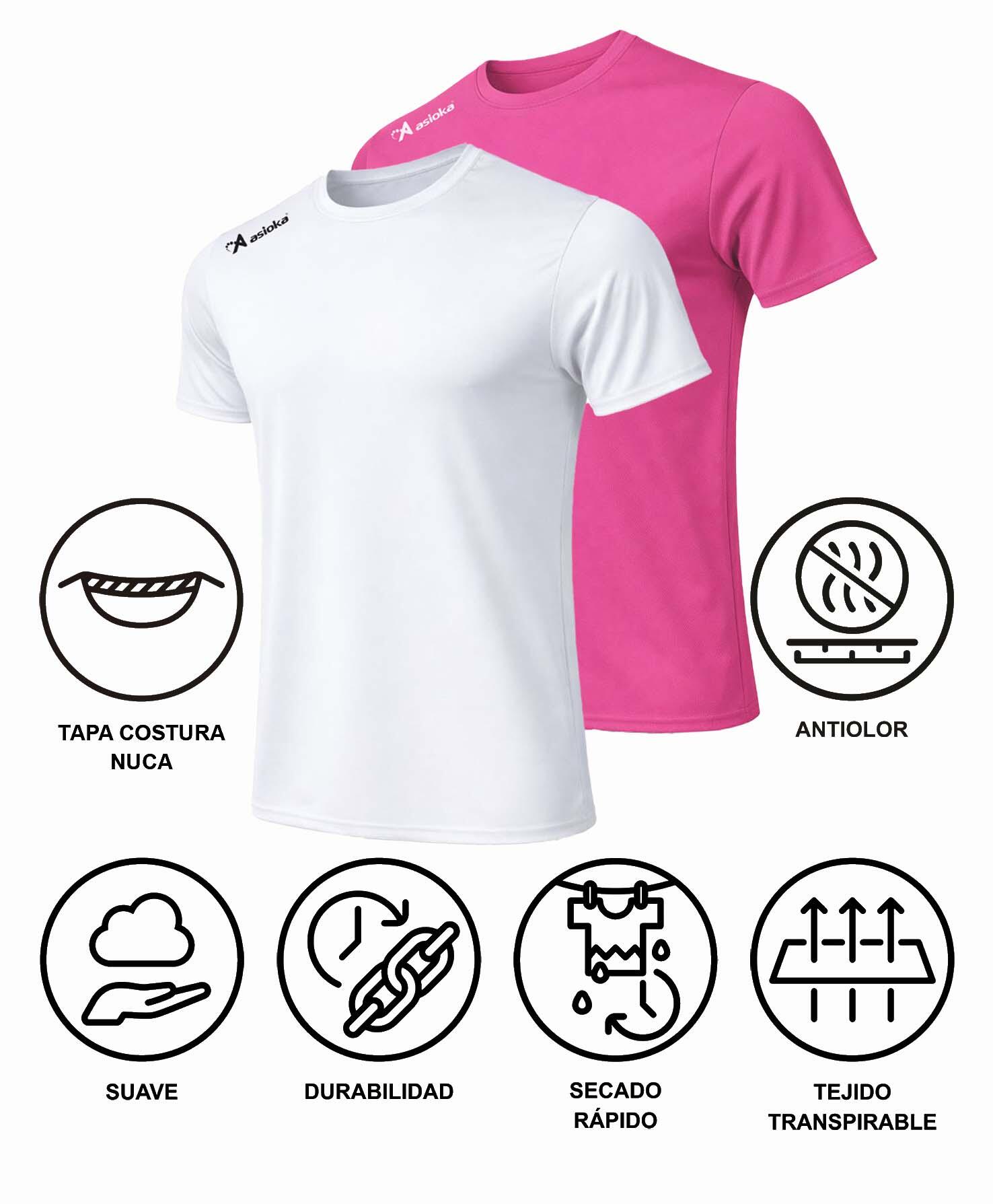 Pack 2 camisetas deporte para hombre Asioka PREMIUM.Poliéster. 6/6