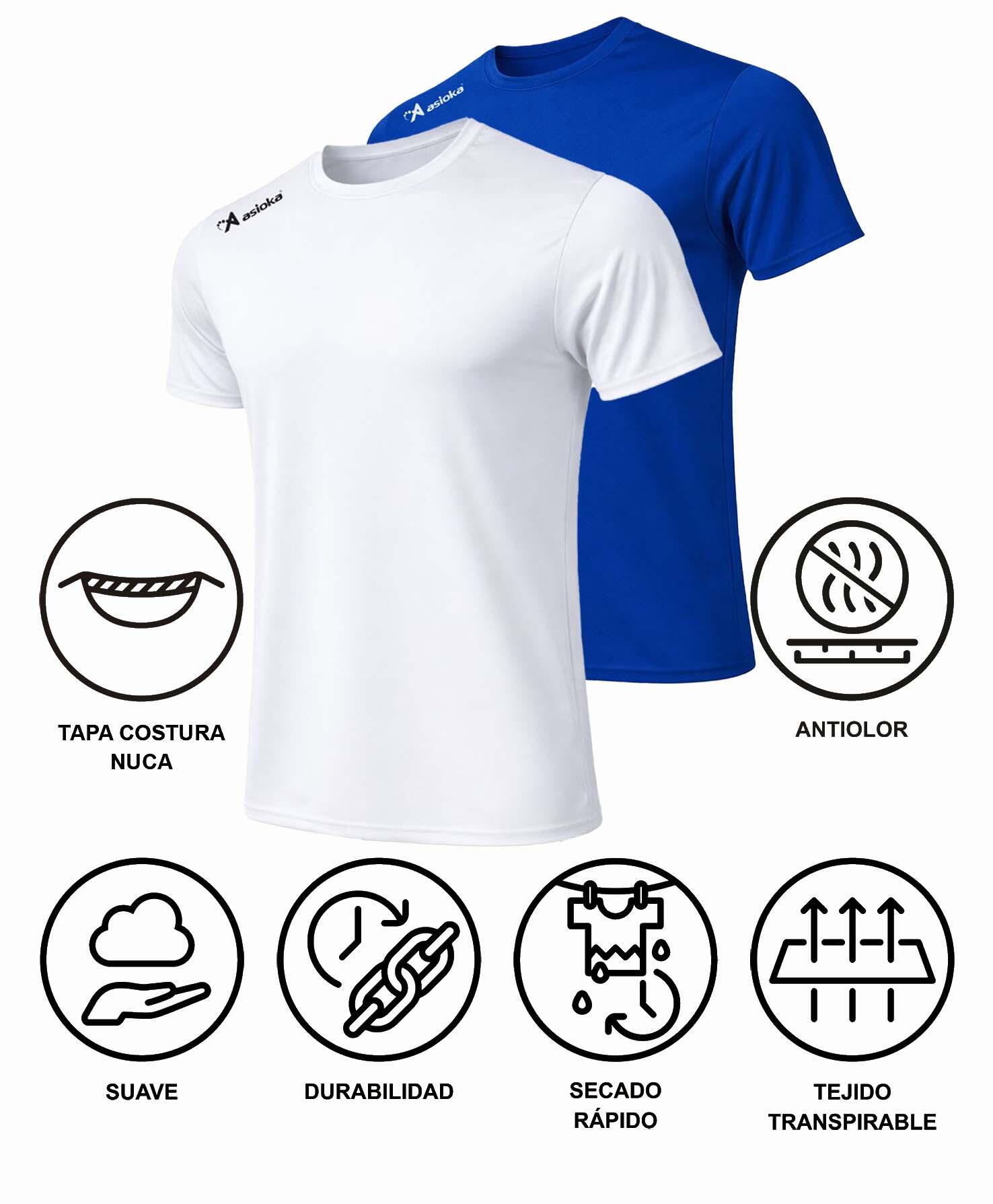 Pack 2 camisetas deporte para hombre Asioka PREMIUM.Poliéster. 6/6