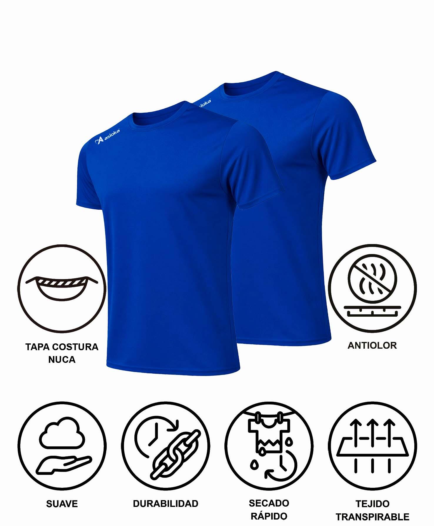 Pack 2 camisetas deporte para hombre Asioka PREMIUM.Poliéster. 6/6